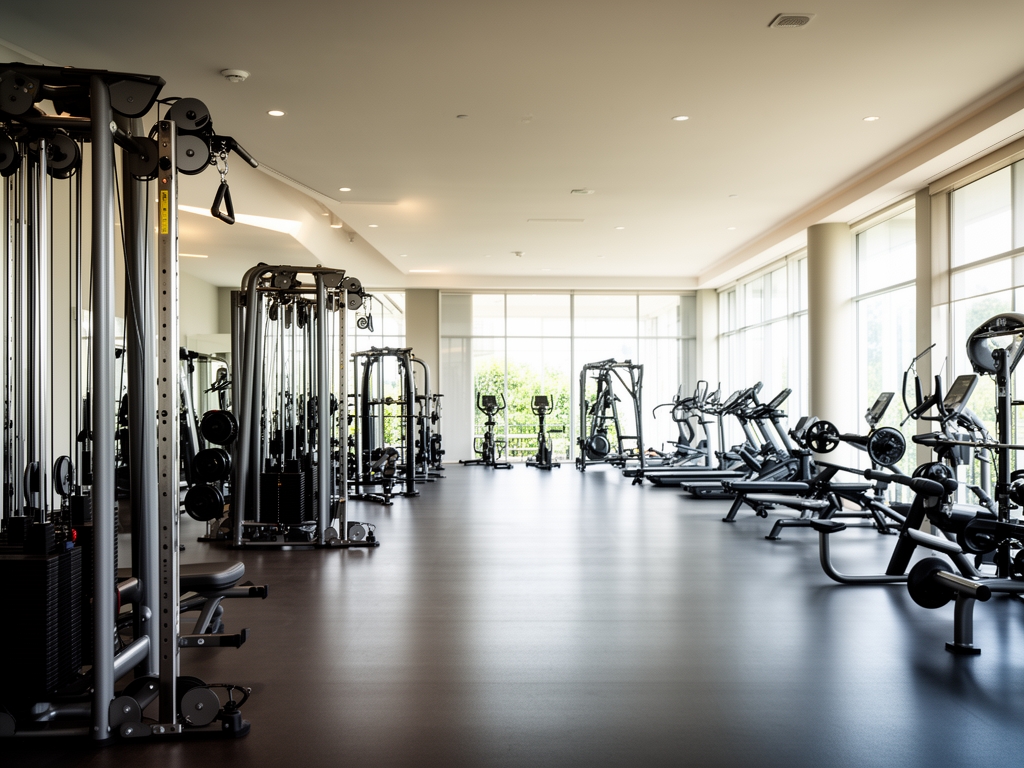Modern open-plan fitness facility with diverse equipment including cable machines, open floor space, and natural light from large windows, representing the pluralism of contemporary physical conditioning approaches